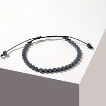 Браслет "Гематит" соты, цвет тёмно-серый, 7 см
