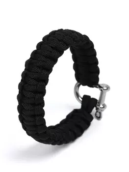 Браслет из паракорда, 25 см, черный