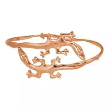 Браслет-каркас "Ящерицы", розовое золочение