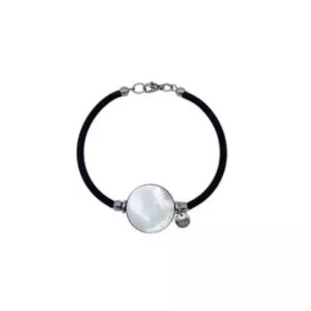 Браслет каучук "Перламутр", цвет чёрный в серебре