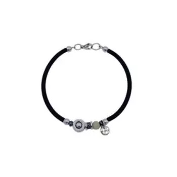 Браслет каучук "Стекло", цвет чёрный в серебре