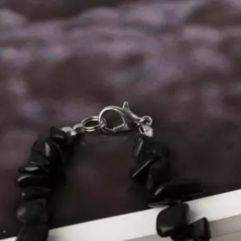 Браслет крошка 1 нить "Агат чёрный"