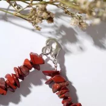 Браслет крошка 1 нить "Яшма красная"