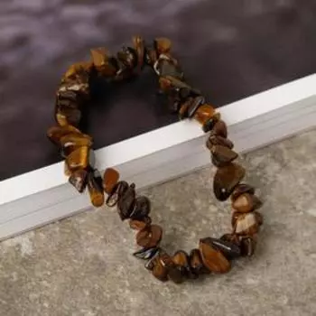 Браслет крошка на резинке "Тигровый глаз"