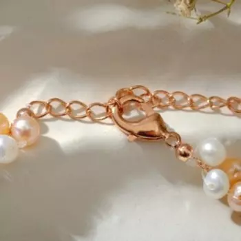 Браслет "Майорка" бусины на цепочке, цветной взолоте