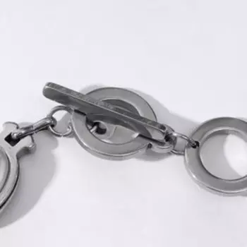 Браслет "Майорка" овалы, цвет белый в чернёном серебре