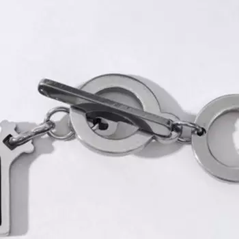 Браслет "Майорка" ромбы, цвет белый в чернёном серебре