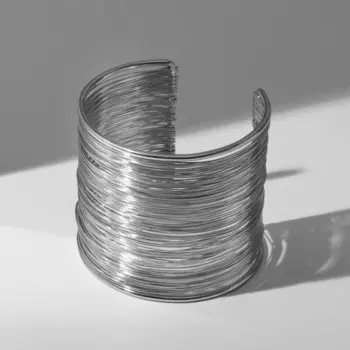 Браслет «Манжета» нити, цвет серебро