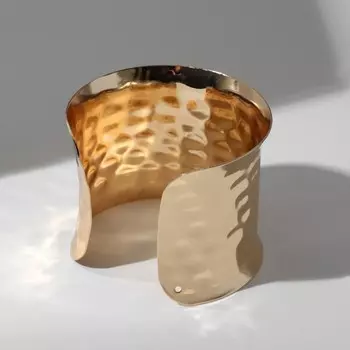 Браслет манжета «Панцирь», металл, цвет золото