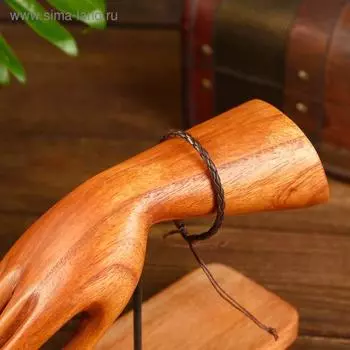 Браслет "Медан" искусственная кожа, коричневый 14 см