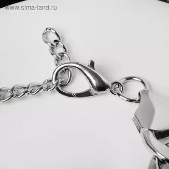 Браслет металл "Цепь" плоская, цвет серебро, L=18см