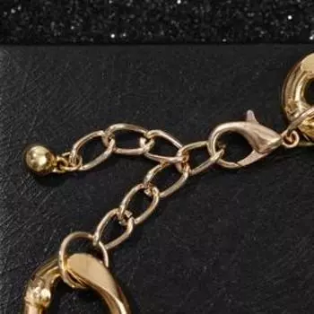 Браслет металл "Цепь" сити, цвет золото, 18см