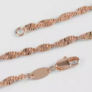 Браслет металл "Цепь" узкий завиток , зол, шир 3мм, L=17,5