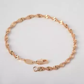 Браслет металл "Цепь" узкий завиток , зол, шир 3мм, L=19,5