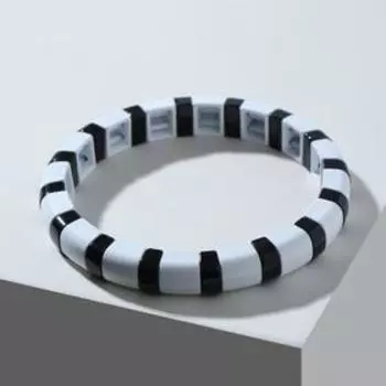 Браслет металл "Каркас" домино, цвет чёрно-белый