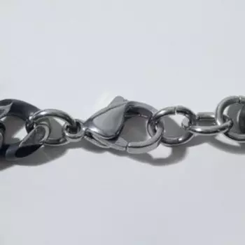 Браслет мужской "Стальной" лев, цвет серебро, 20,5 см