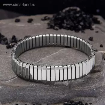 Браслет мужской «Стальной» прямоугольники, цвет серебро, d=6 см