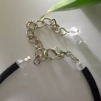 Браслет шар №12 "Лунный камень" на каучуковом тросе, 17см