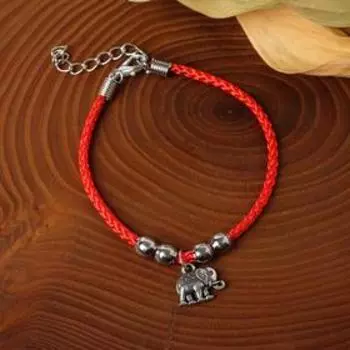 Браслет-оберег «Красная нить» талисман защиты, процветание и успех, цвет чернёное серебро, 20 см