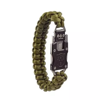 Браслет паракорд с ножом, хаки, 25 см