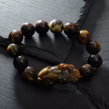 Браслет "Пи Яо, Будда" 10мм, цвет коричневый