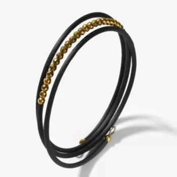 Браслет-пружинка шар №3 гранёный "Гематит", цвет золото