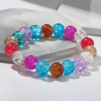 Браслет «Радость» бусина №10, цветной, d=7