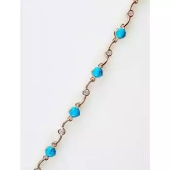 Браслет с бирюзой "Нежность", позолота с родированием