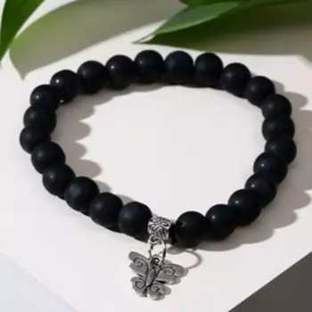 Браслет с подвеской МИКС шар №8 "Шунгит"