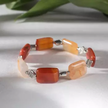 Браслет "Сердолик" с перемычками" ,d=5,5см