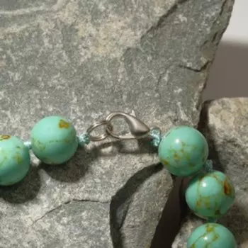 Браслет шар №10 "Бирюза старая"