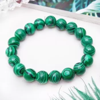 Браслет шар №10 "Малахит"