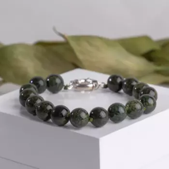 Браслет шар №10 "Змеевик" ,d=6см