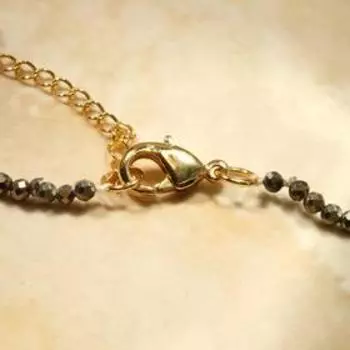 Браслет шар №2 гранёный "Пирит" моно ,18 см