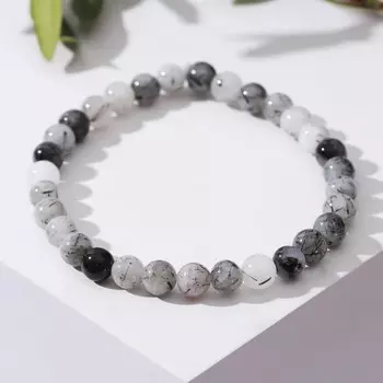 Браслет шар №6 «Агат волосатик», 5 см