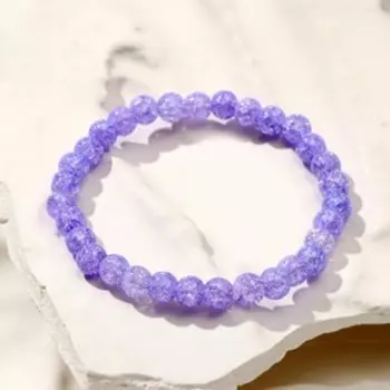 Браслет шар №6 "Кварц сахарный", цвет сиреневый