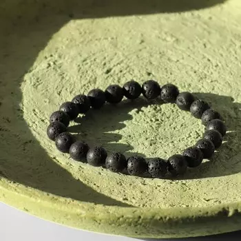 Браслет «Лава», шар №8, чёрный