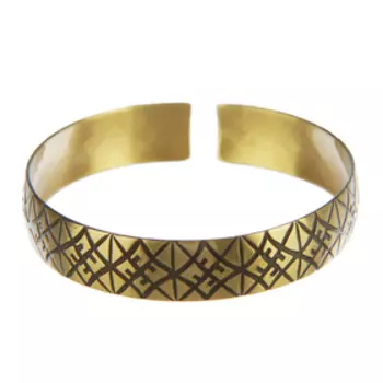 Браслет «Славянский», пластинчатый, узкий, латунь