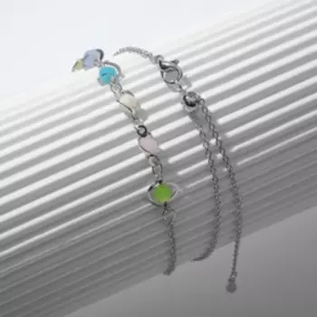 Браслет со стразами "Венеция" изящность, цветные в серебре