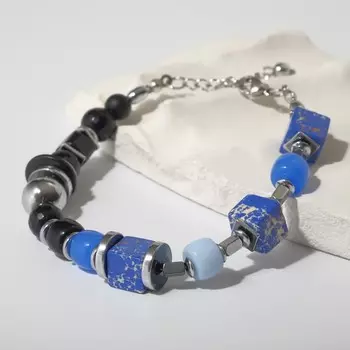 Браслет "Туркенит" со стеклом, инь-ян