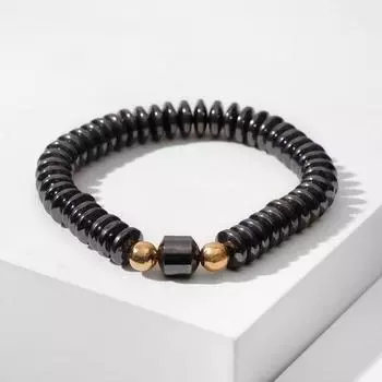 Браслет унисекс «Гематит», диски, d=7 см, чёрный