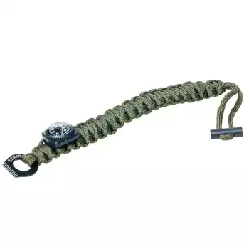 Браслет выживальщика Tramp TRA-237, компас, огниво/2 метра паракорда, оливковый