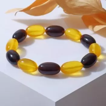 Браслет "Янтарь" слива, d=6см, цвет жёлто-коньячный