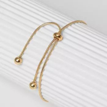 Браслет «Затяжка» утончённый, цвет золото