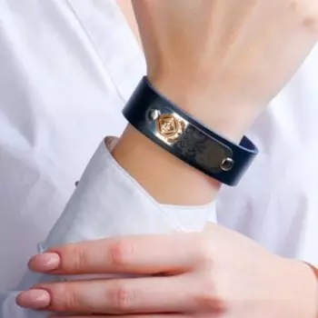 Браслет "Зеленый свет", натуральная кожа, сталь