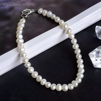 Браслет "Жемчуг речной" шар №6, на застежке,20см