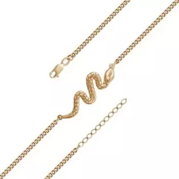 Браслет "Змея" изогнутая, розовое золочение