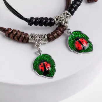 Браслеты парные «Неразлучники» божья коровка, цветные, L=12.5 см