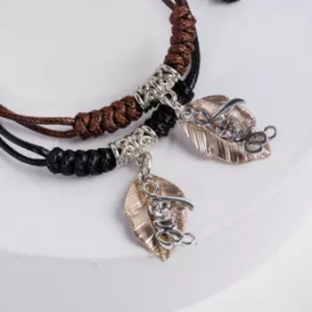 Браслеты "Неразлучники" любовь, цвет чёрно-коричневый, L=12,5 см