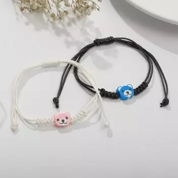 Браслеты "Неразлучники" мишки, цветные